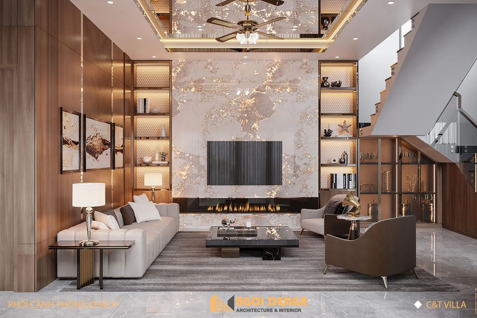 THIẾT KẾ NỘI THẤT C&T’S VILLA – BILUXURY, SANG TRỌNG VÀ ẤM CÚNG