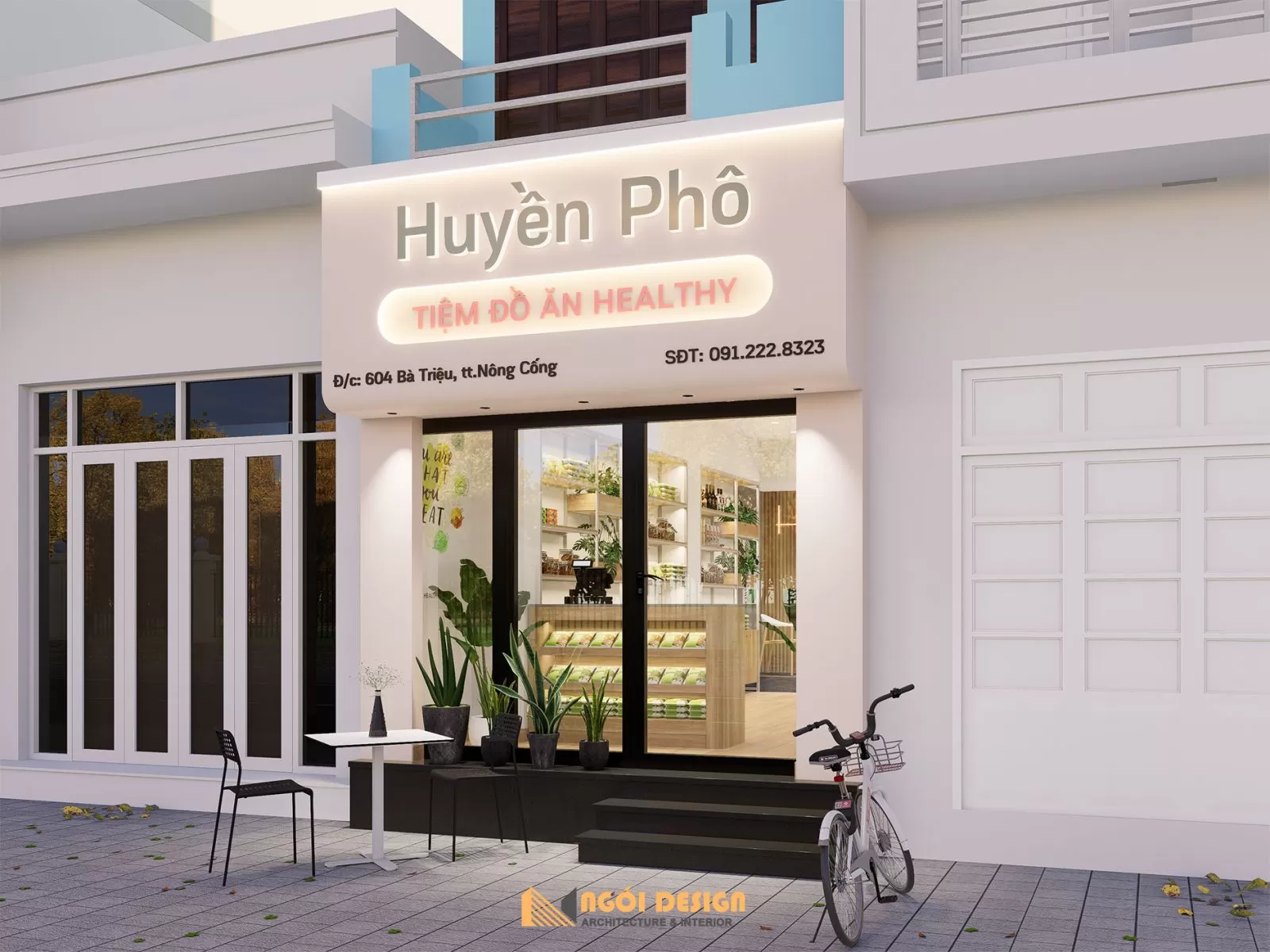 Thiết kế tiệm đồ ăn Healthy Huyền Phô