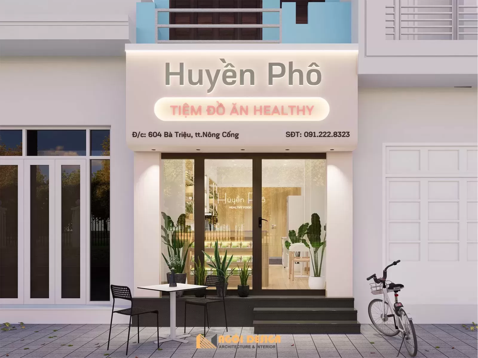 Thiết kế tiệm đồ ăn Healthy Huyền Phô