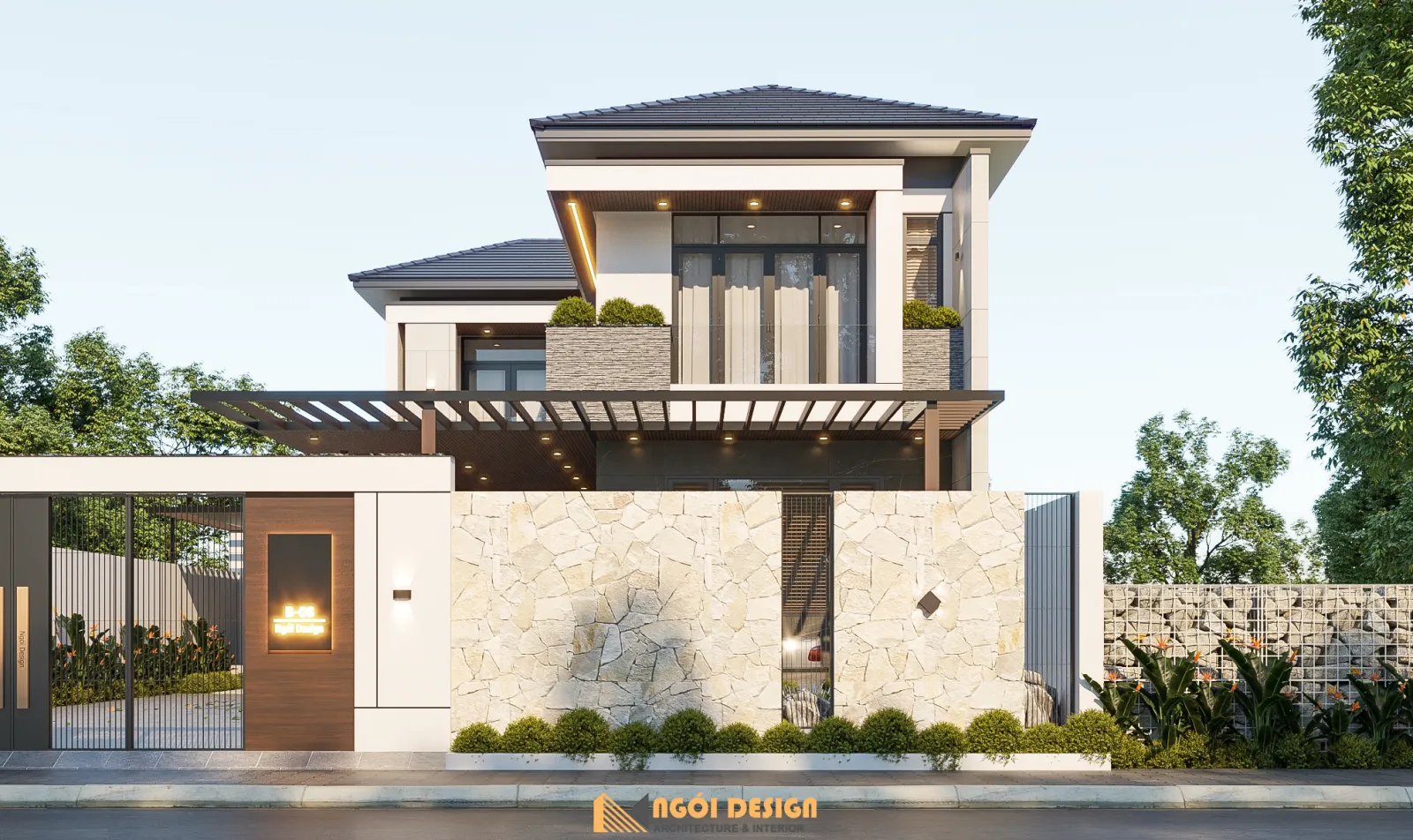 BIỆT THỰ HIỆN ĐẠI 2 TẦNG – VẺ ĐẸP ĐẾN TỪ SỰ TINH GIẢN VÀ TINH TẾ