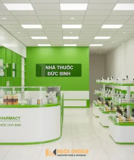 NGÓI DESIGN THIẾT KẾ, THI CÔNG TỦ KỆ CHO QUẦY THUỐC CHO GIA CHỦ